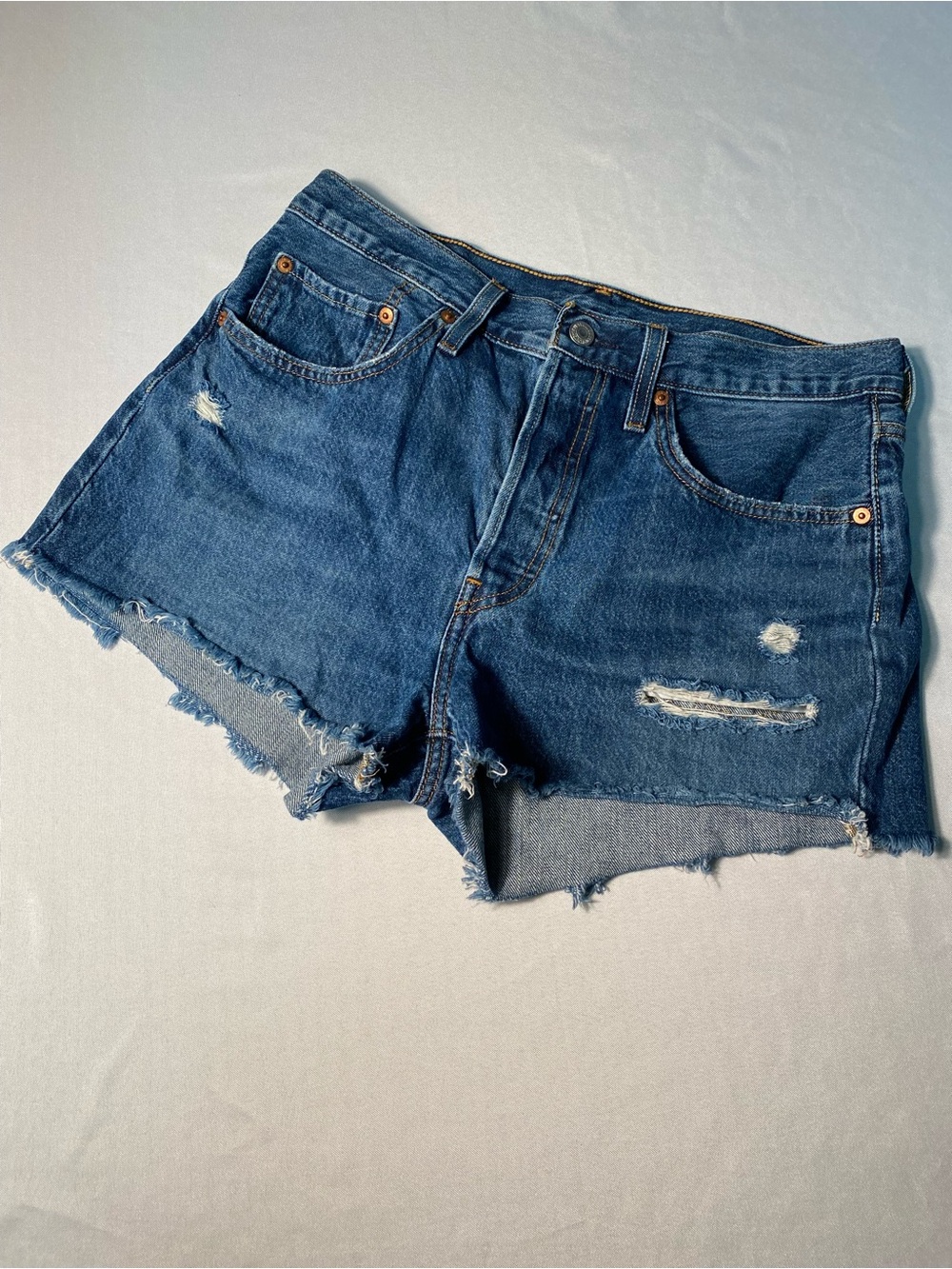 Women’s 501 Shorts Dark Blue Denim Buttonfly